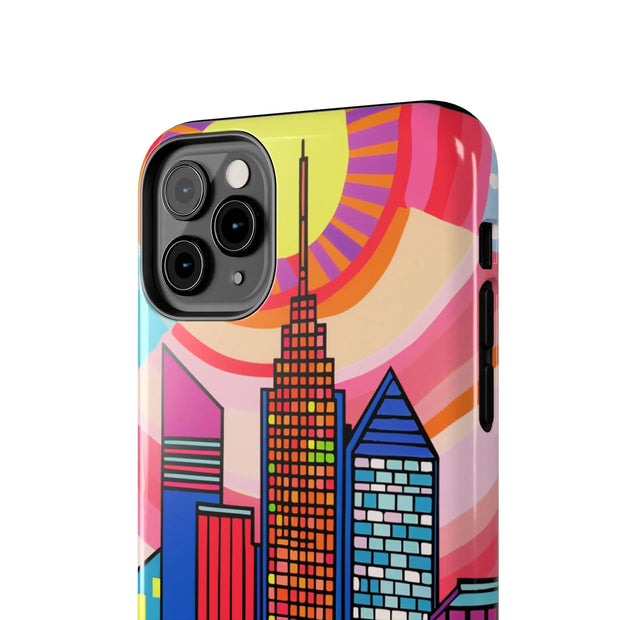 Tulsa Oklahoma Retro Pop Skyline Tough Phone Case LavenderCeleste