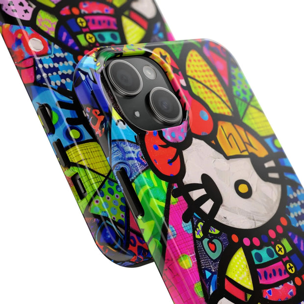 Pop Patchwork Kitty Tough Phone Case LavenderCeleste