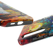 Lonely Ghost Tough Phone Case – Abstract Fall Park Bench Painting