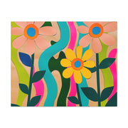 Groovy Paper Cut Flower Matte Canvas Art Printify