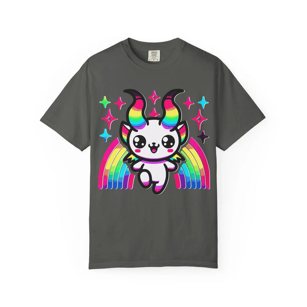 Kawaii Baphomet Rainbow Comfort Colors Tee – Cute Chaos Energy Printify