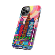 Tulsa Oklahoma Retro Pop Skyline Tough Phone Case LavenderCeleste