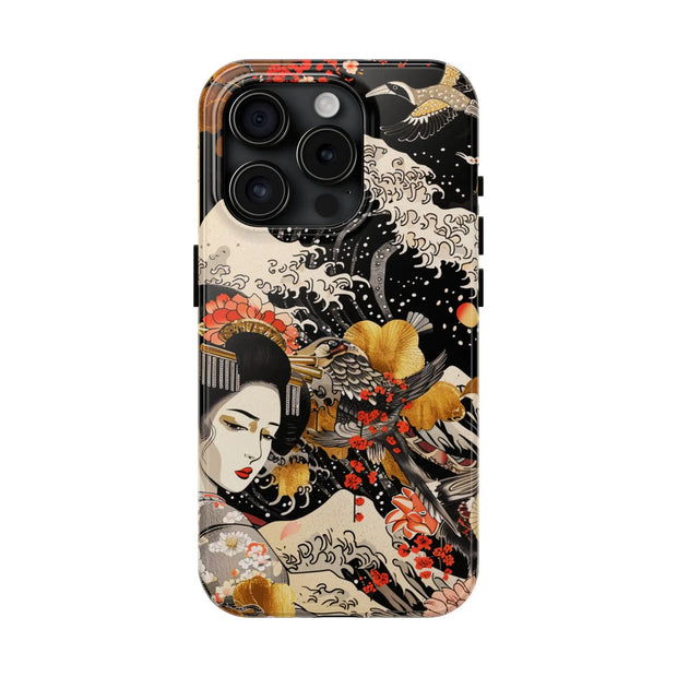 Golden Geisha Wave Japanese Art Tough Phone Case