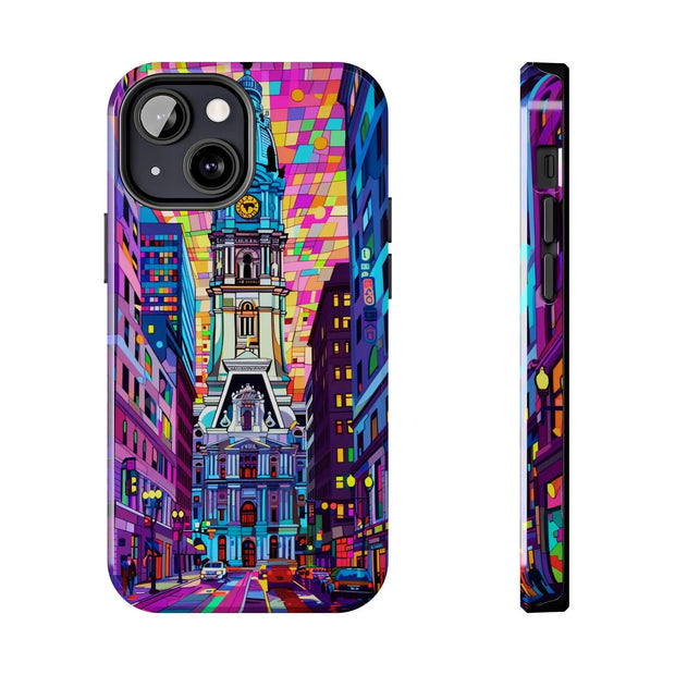 Philadelphia Pop Art Skyline Tough Phone Case LavenderCeleste