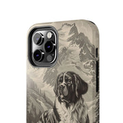Saint Bernard Toile de Jouy Vintage Tough Phone Case LavenderCeleste
