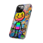 Rainbow Graffiti Smiley Tough Phone Case LavenderCeleste