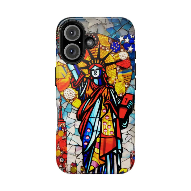 Statue of Liberty Mosaic Art Tough Phone Case LavenderCeleste