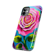 Vibrant Pink Rose Abstract Tough Phone Case LavenderCeleste