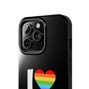 I Love Boys Pride Tough Phone Case – LGBTQ+ Rainbow Heart Design