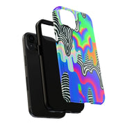 Trippy Technicolor Drip Retro Tough Phone Case LavenderCeleste
