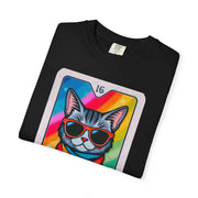 The Ally Pride Cat Tarot Comfort Colors Tee LavenderCeleste