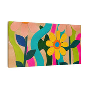 Groovy Paper Cut Flower Matte Canvas Art LavenderCeleste