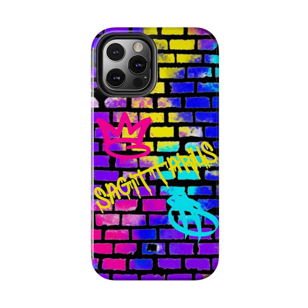 Sagittarius Graffiti Wall Zodiac Tough Phone Case LavenderCeleste