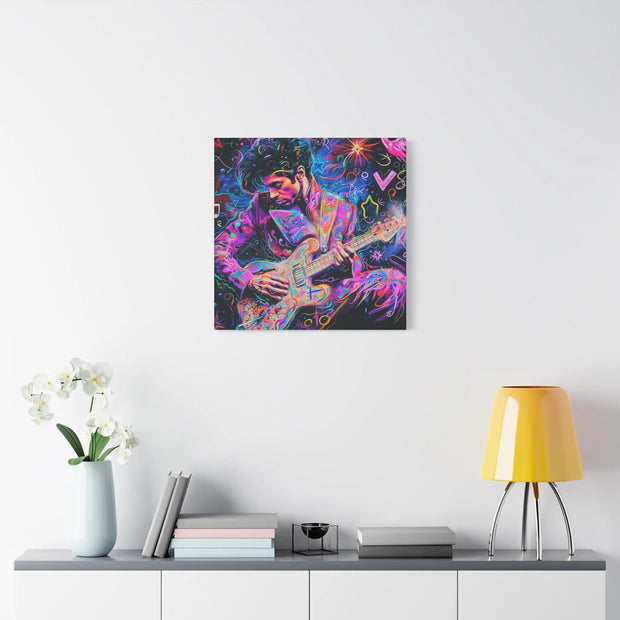 Electric Purple Guitar Legend Matte Canvas Art LavenderCeleste