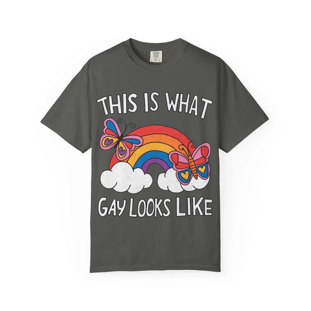 This Is What Gay Looks Like Rainbow Pride Comfort Colors Tee LavenderCeleste