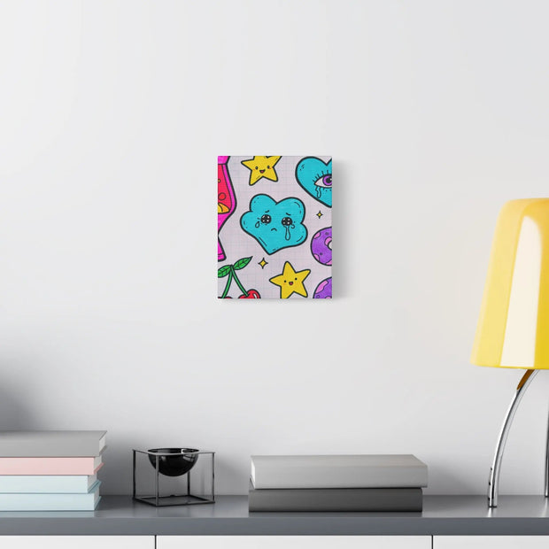 Kawaii Lava Lamp Sad Cloud Snake Matte Canvas Print LavenderCeleste