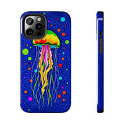 Vibrant Neon Jellyfish Cosmic Sea Tough Phone Case