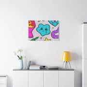 Kawaii Lava Lamp Sad Cloud Snake Matte Canvas Print LavenderCeleste