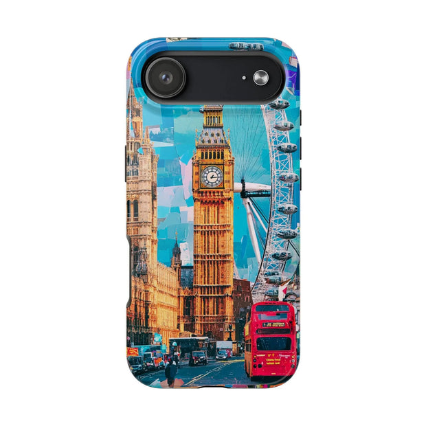 London Big Ben Collage Tough Phone Case – Vibrant City Pop Art Design