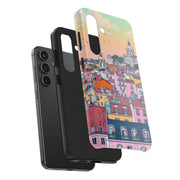 Lisbon Portugal Tough Phone Case – Pastel City Skyline Aesthetic