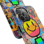 Rainbow Graffiti Smiley Tough Phone Case LavenderCeleste