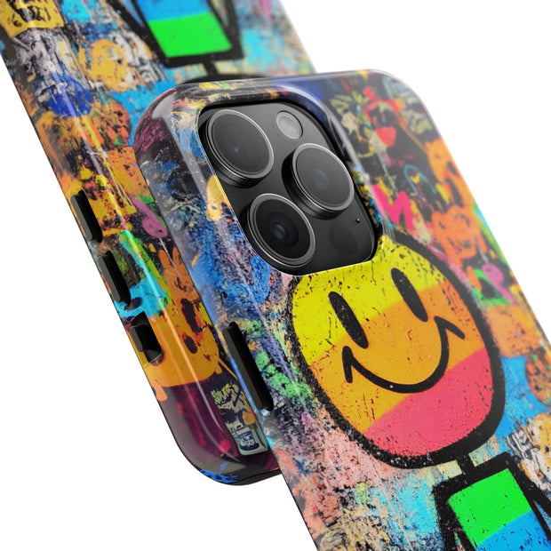 Rainbow Graffiti Smiley Tough Phone Case LavenderCeleste