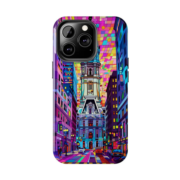 Philadelphia Pop Art Skyline Tough Phone Case LavenderCeleste