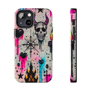 Skull Occult Neon Drip Pastel Goth Tough Phone Case LavenderCeleste