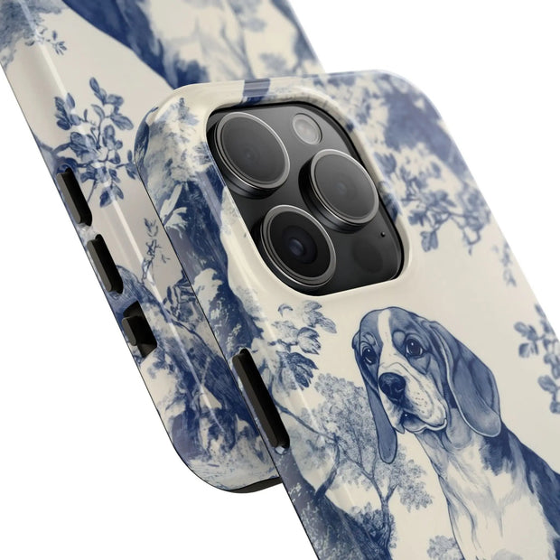Blue Toile Beagle Country Scenic Tough Phone Case LavenderCeleste