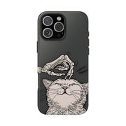 Skeleton Scratch Cat Gothic Humor Tough Phone Case LavenderCeleste