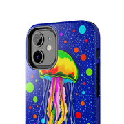 Vibrant Neon Jellyfish Cosmic Sea Tough Phone Case