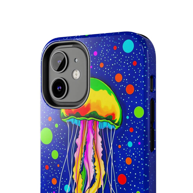 Vibrant Neon Jellyfish Cosmic Sea Tough Phone Case