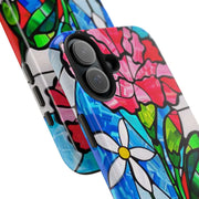 January Carnation Stained Glass Birth Flower Tough Phone Case