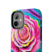 Vibrant Pink Rose Abstract Tough Phone Case LavenderCeleste