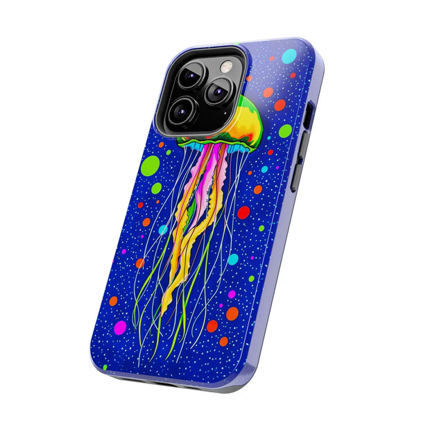 Vibrant Neon Jellyfish Cosmic Sea Tough Phone Case