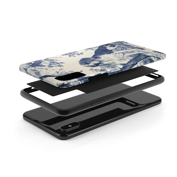 Blue Toile Beagle Country Scenic Tough Phone Case LavenderCeleste