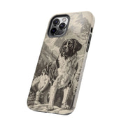Saint Bernard Toile de Jouy Vintage Tough Phone Case LavenderCeleste