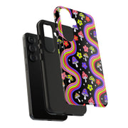 Groovy Mushroom Rainbow Tough Phone Case LavenderCeleste