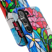 January Carnation Stained Glass Birth Flower Tough Phone Case