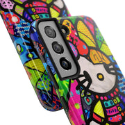 Pop Patchwork Kitty Tough Phone Case LavenderCeleste