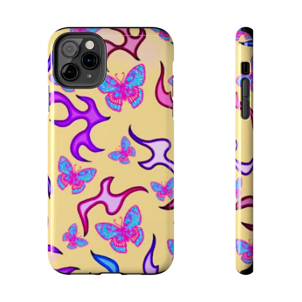 Y2K Butterfly Flames Retro Tough Phone Case LavenderCeleste