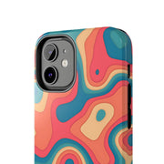 Retro Coral Abstract Mid-Century Tough Phone Case LavenderCeleste