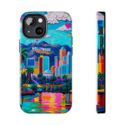 Los Angeles Hollywood Skyline Tough Phone Case – Vibrant Pop Art City Design - LavenderCeleste
