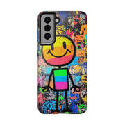 Rainbow Graffiti Smiley Tough Phone Case LavenderCeleste