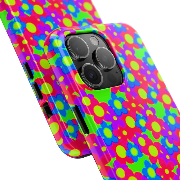 Retro Kawaii Bright Floral Pattern Tough Phone Case
