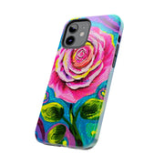 Vibrant Pink Rose Abstract Tough Phone Case LavenderCeleste