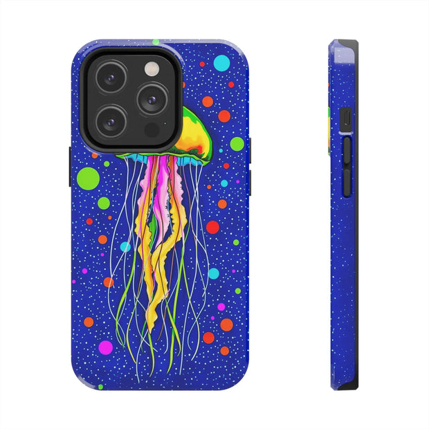 Vibrant Neon Jellyfish Cosmic Sea Tough Phone Case