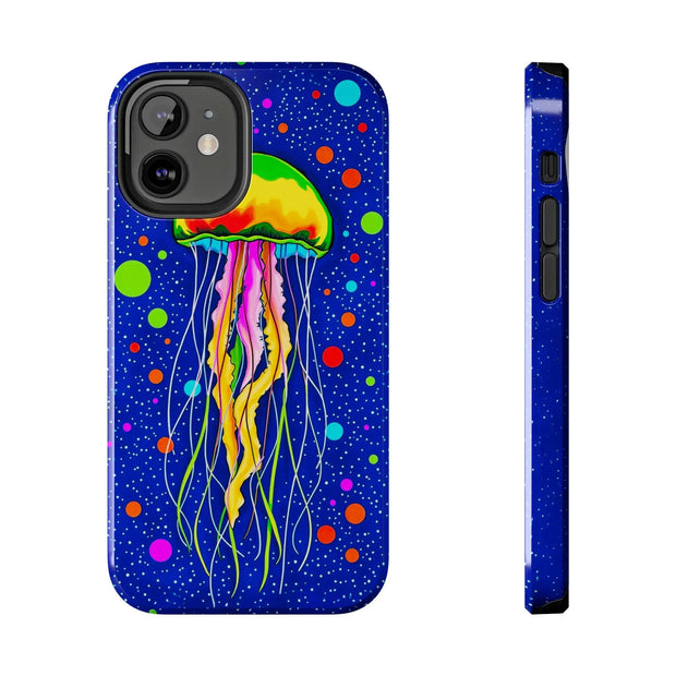 Vibrant Neon Jellyfish Cosmic Sea Tough Phone Case