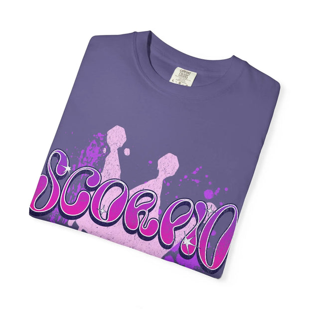 Scorpio Queen Graffiti Zodiac Comfort Colors Tee LavenderCeleste