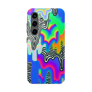 Trippy Technicolor Drip Retro Tough Phone Case LavenderCeleste